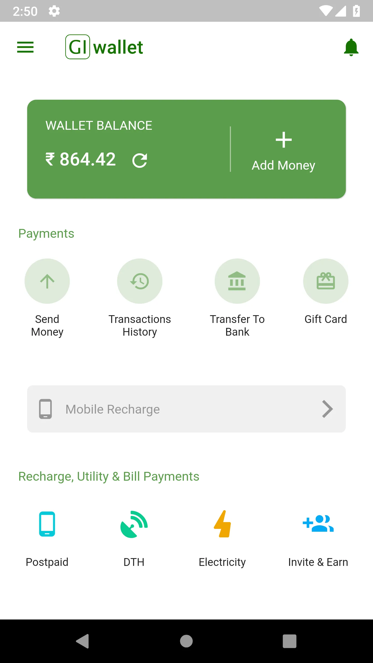 GIWALLET: Recharge & Payments | Indus Appstore | Screenshot