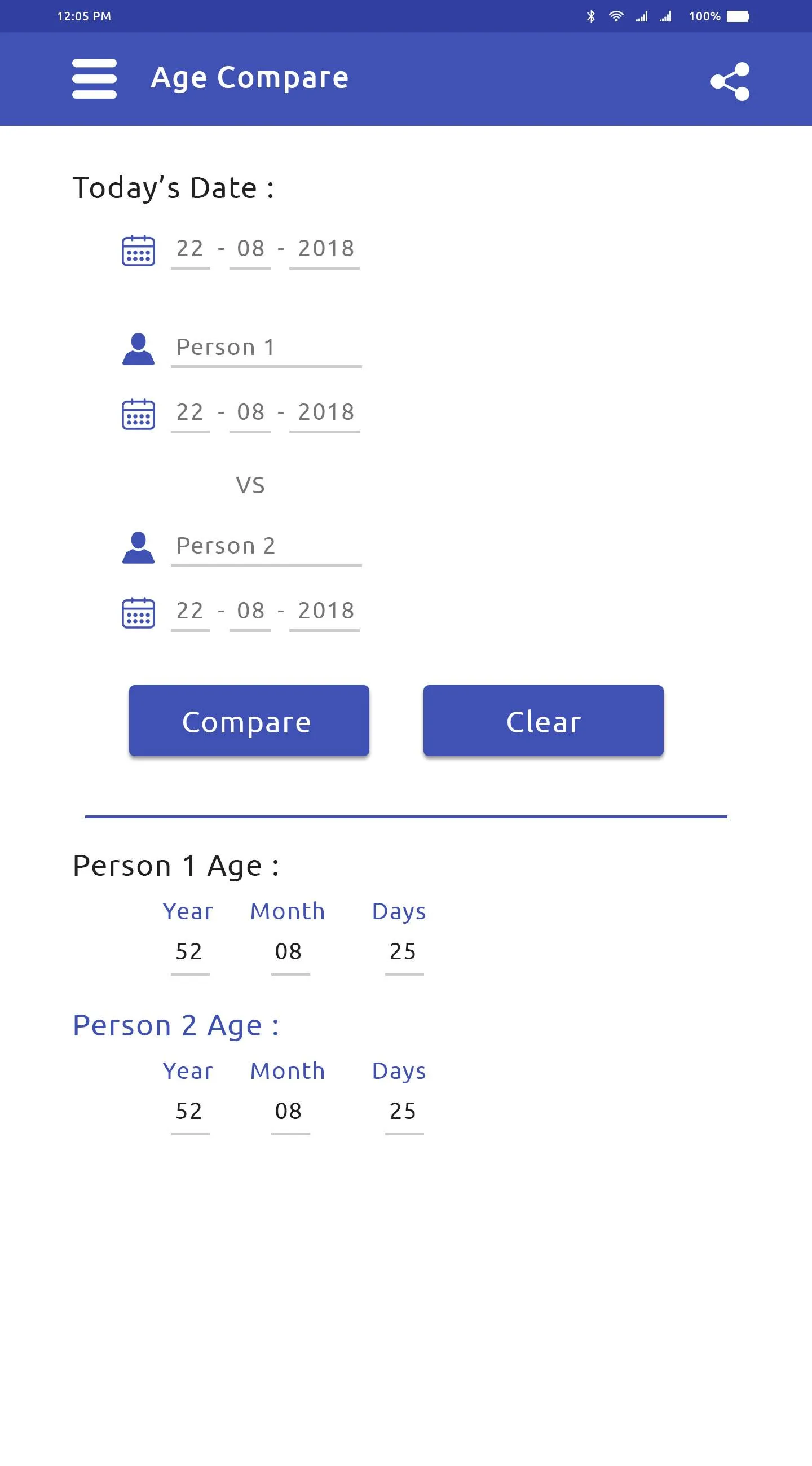 NG Age Calculator | Indus Appstore | Screenshot