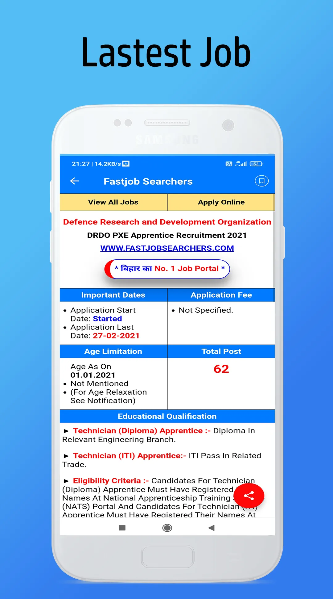 Fastjobsearchers: The Job App | Indus Appstore | Screenshot