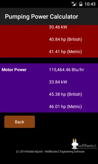 Pumping power calculator Lite | Indus Appstore | Screenshot