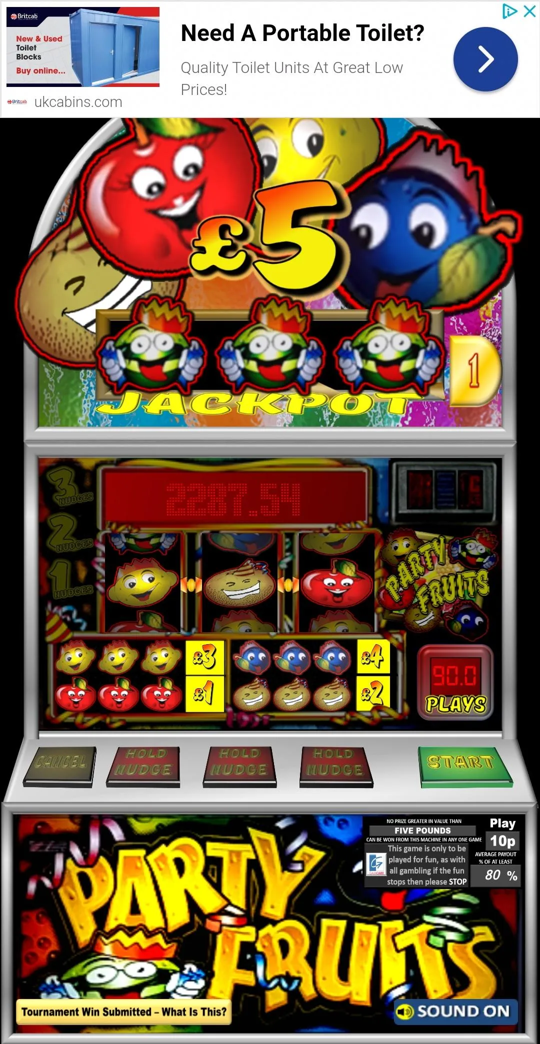 Party Fruits Classic UK Slot | Indus Appstore | Screenshot