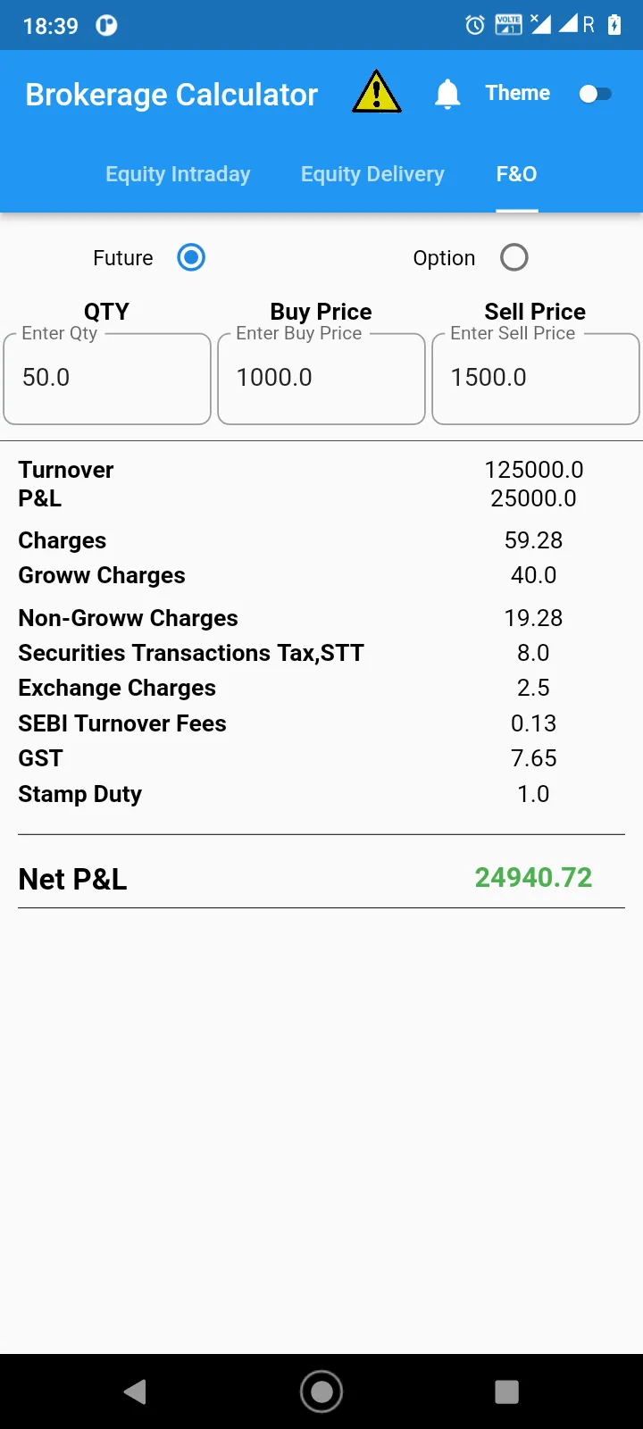 Grow Brokerage Calculator | Indus Appstore | Screenshot