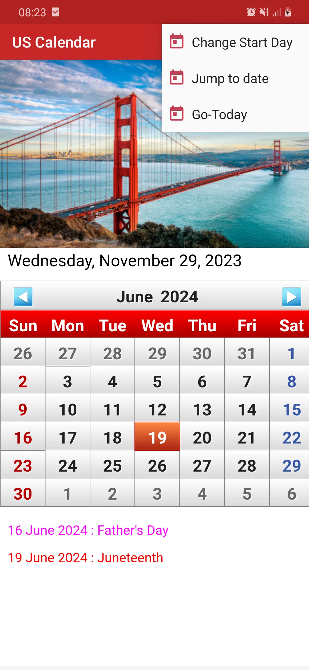 US Calendar 2024 | Indus Appstore | Screenshot