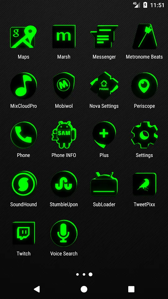 Flat Black and Green IconPack | Indus Appstore | Screenshot