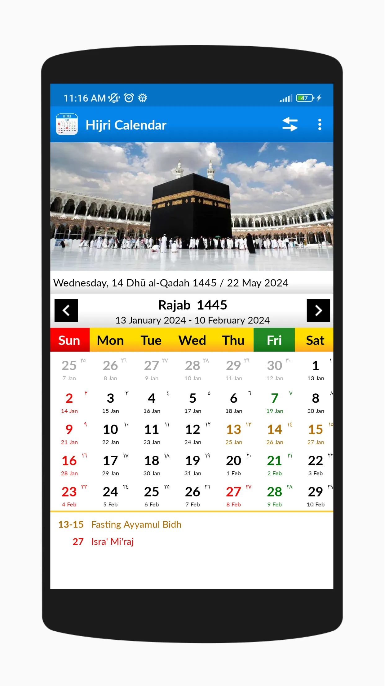 Hijri Calendar 1445 H | Indus Appstore | Screenshot