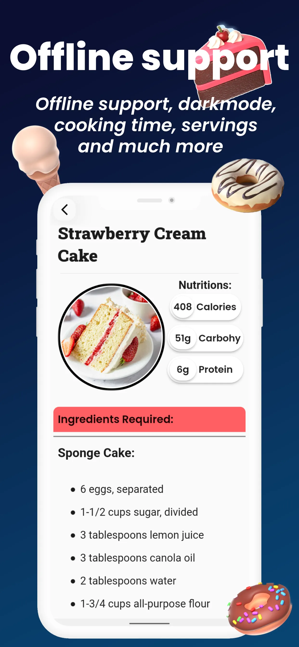 Cake Recipes [Offline] | Indus Appstore | Screenshot