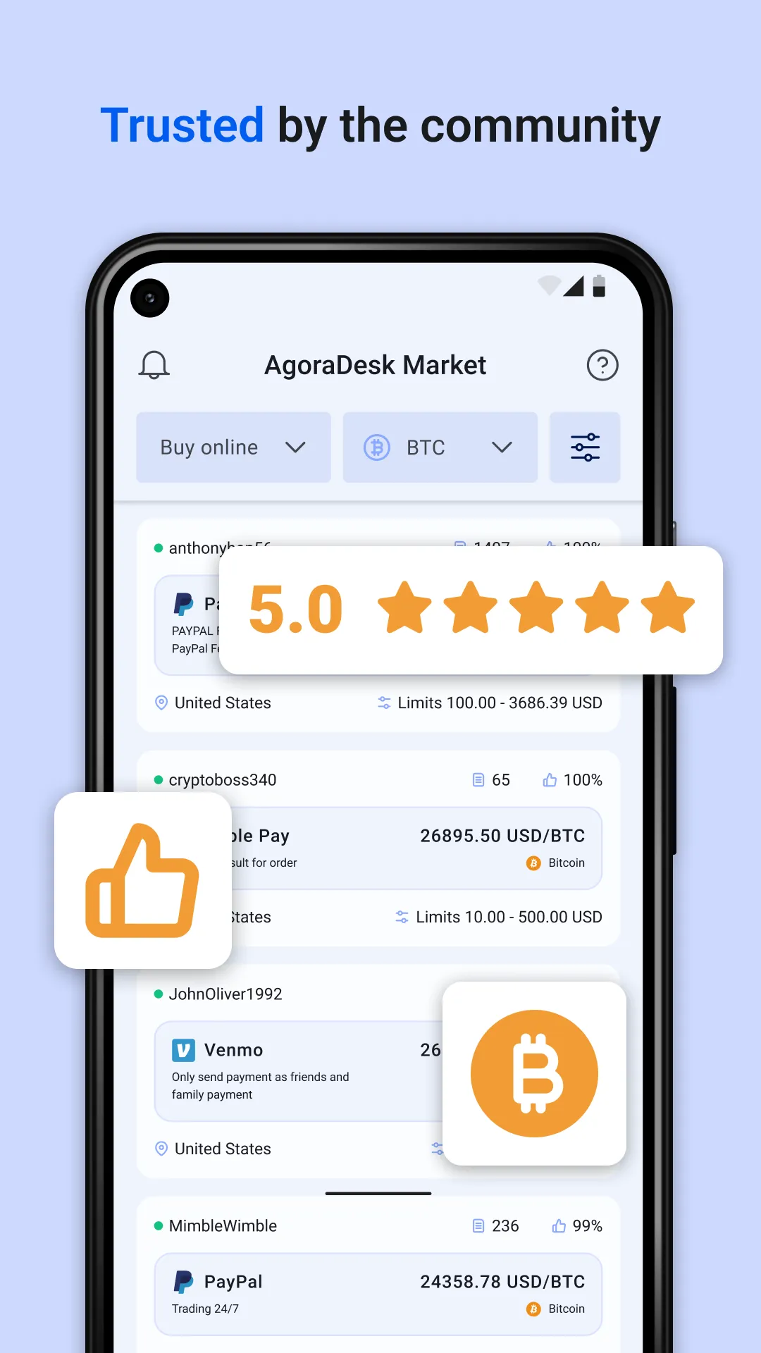 AgoraDesk: buy BTC anonymously | Indus Appstore | Screenshot