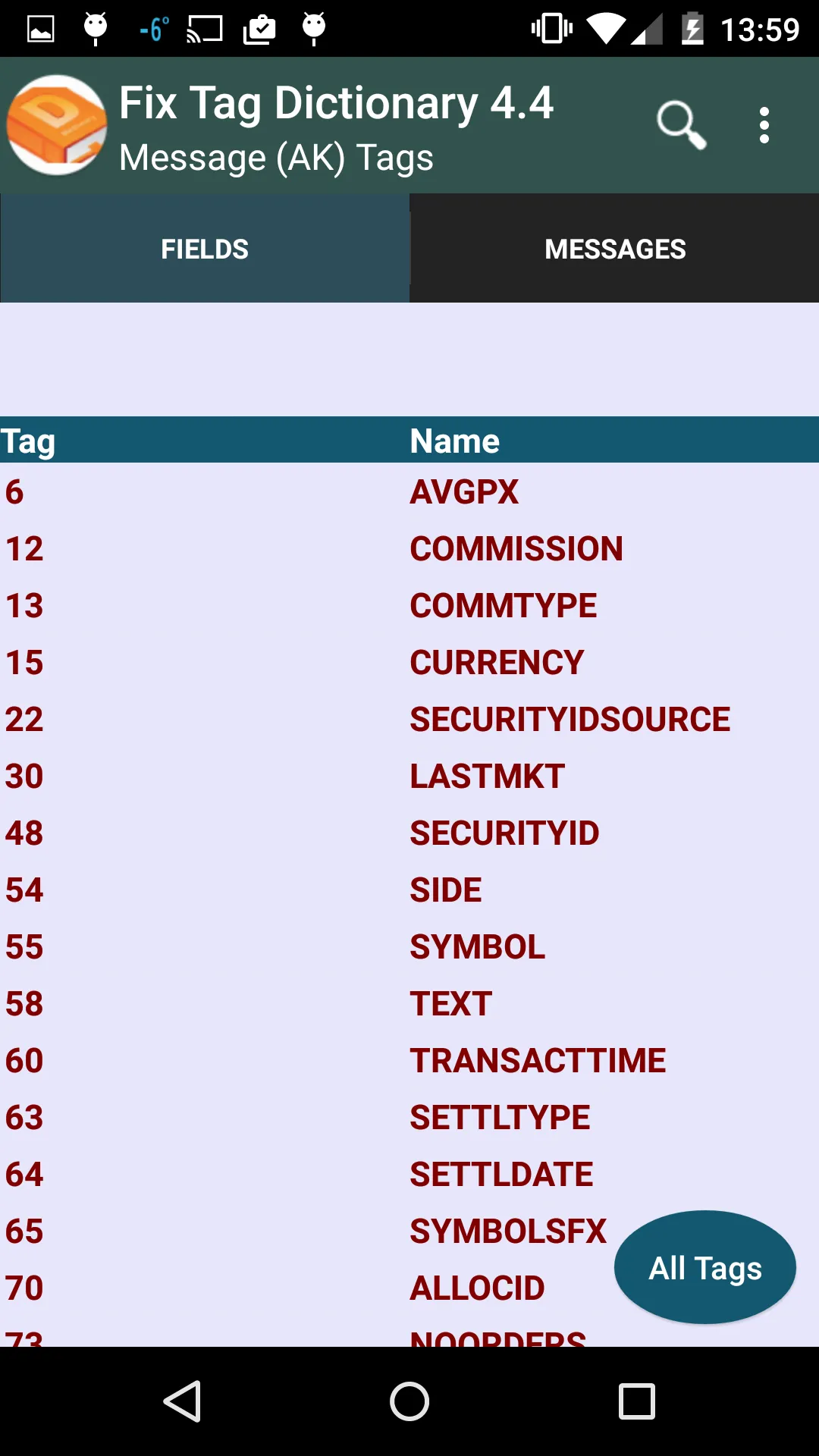 FIX Tag Dictionary | Indus Appstore | Screenshot
