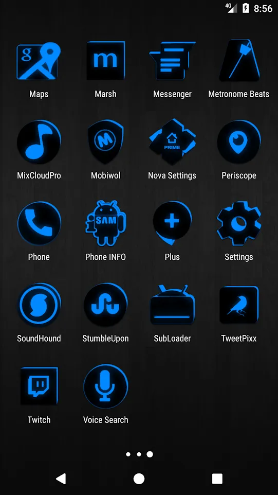 Flat Black and Blue Icon Pack | Indus Appstore | Screenshot