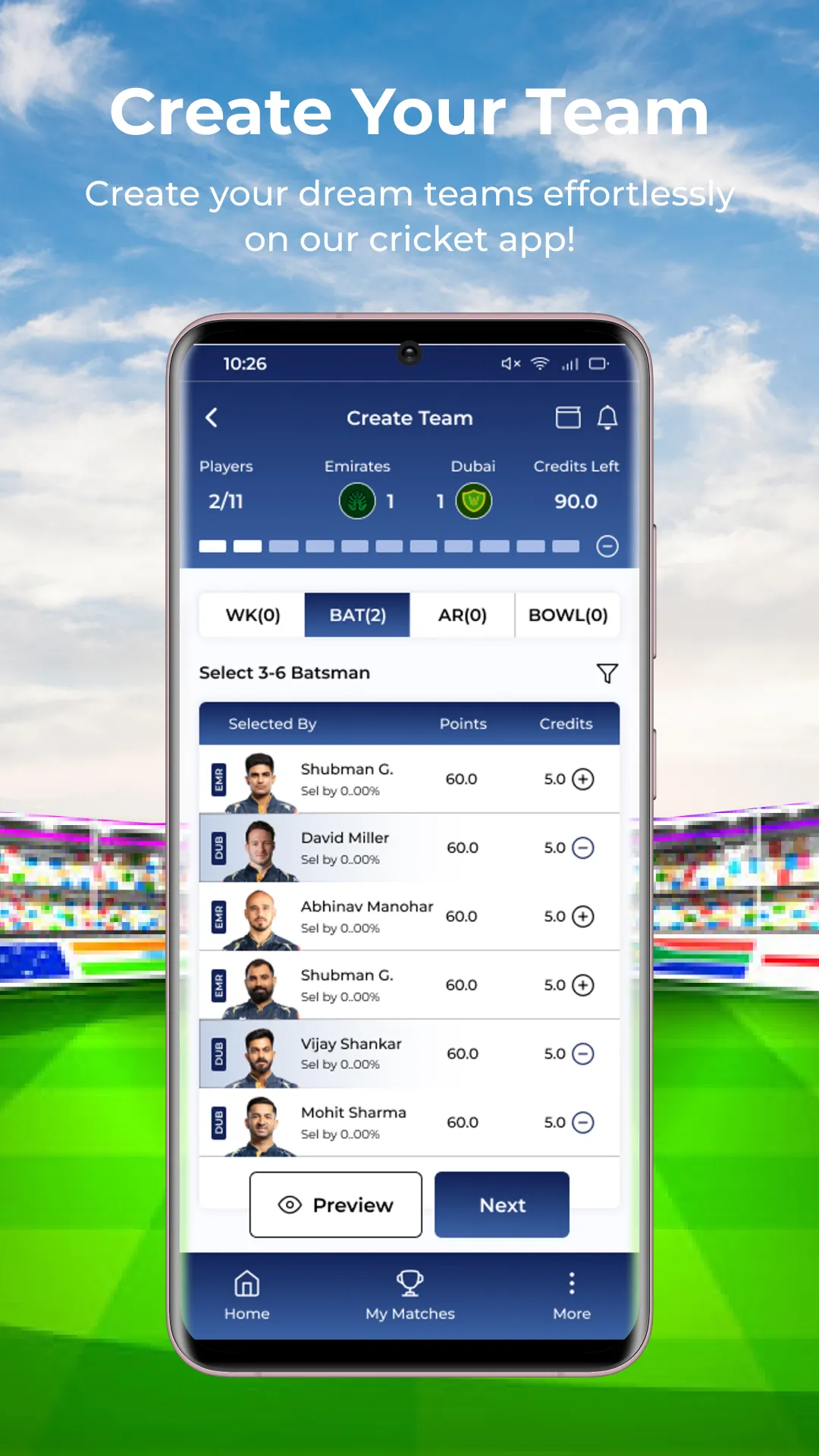 STUMP11: Fantasy Cricket App | Indus Appstore | Screenshot