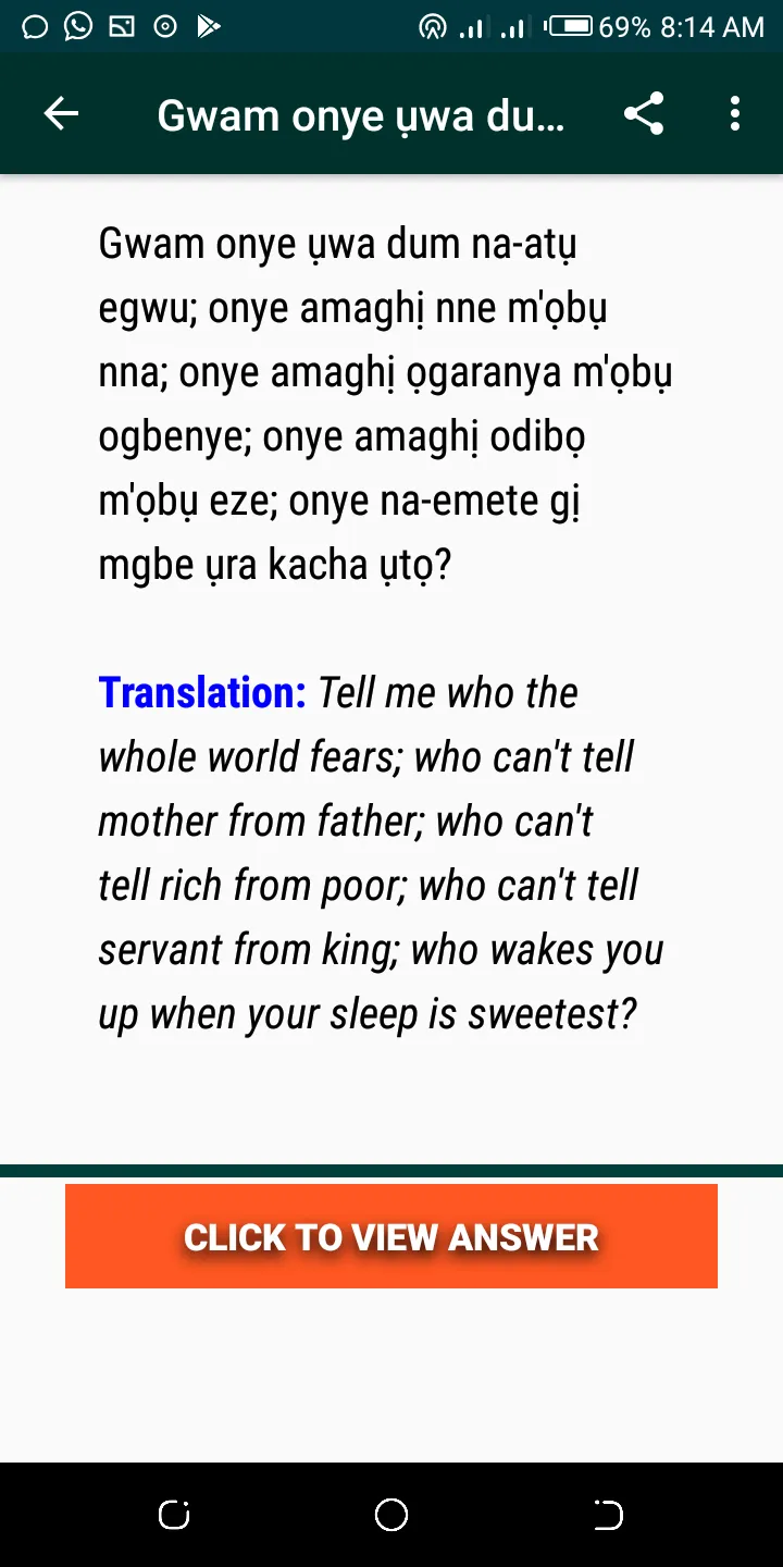 Igbo Riddles | Indus Appstore | Screenshot