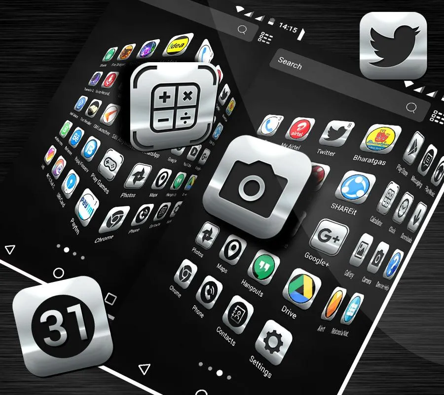 Crystal Silver Launcher Theme | Indus Appstore | Screenshot