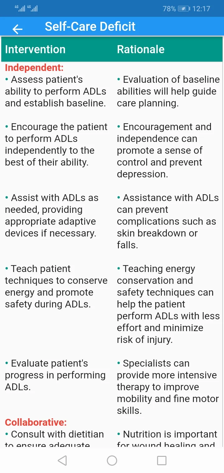 Nursing care plan tables | Indus Appstore | Screenshot