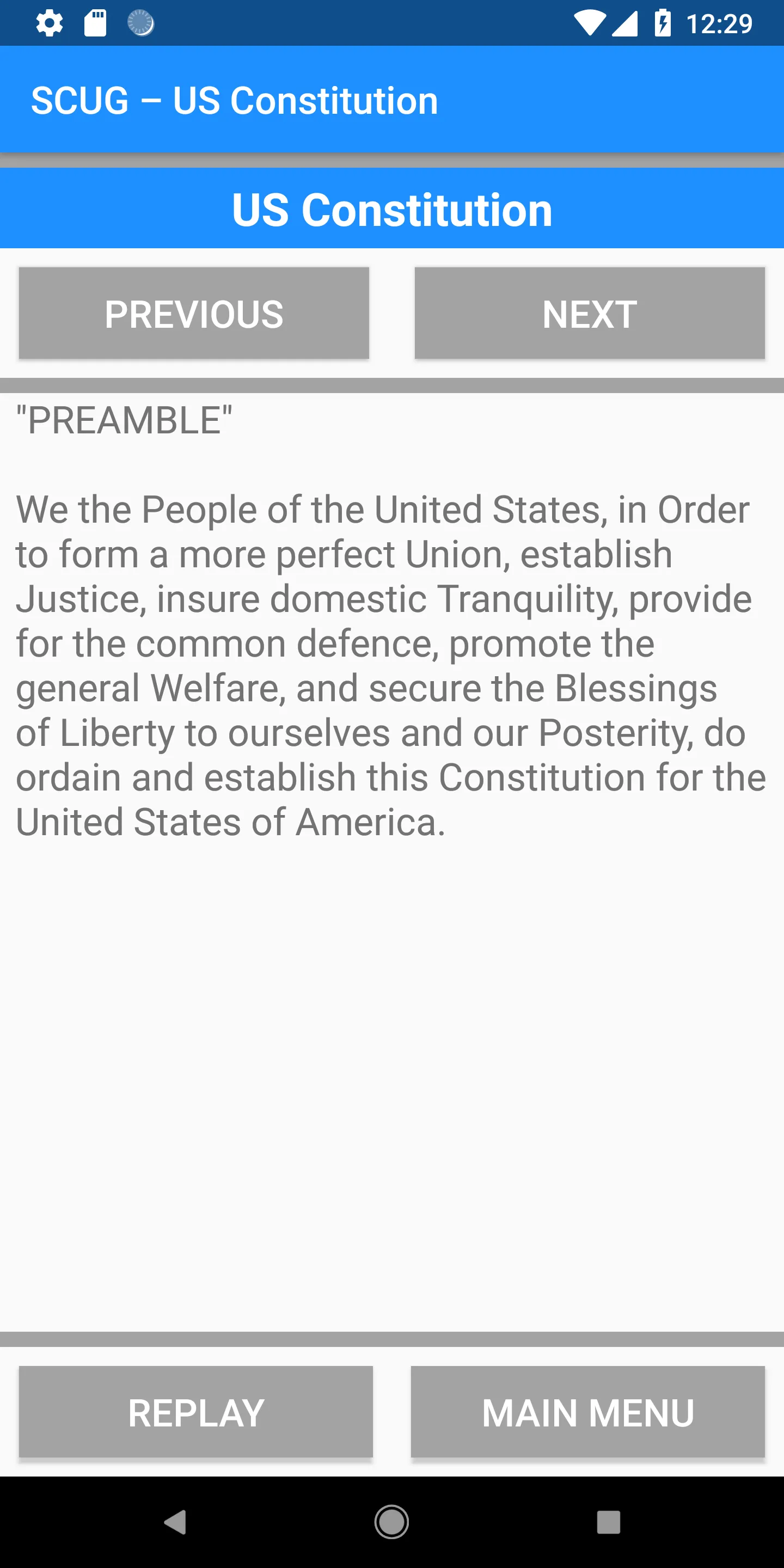 SCUG - US Constitution - Voice | Indus Appstore | Screenshot