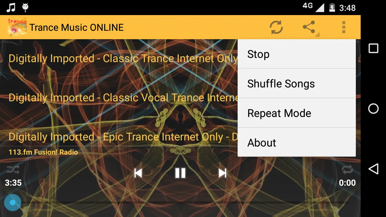 Trance Music ONLINE | Indus Appstore | Screenshot