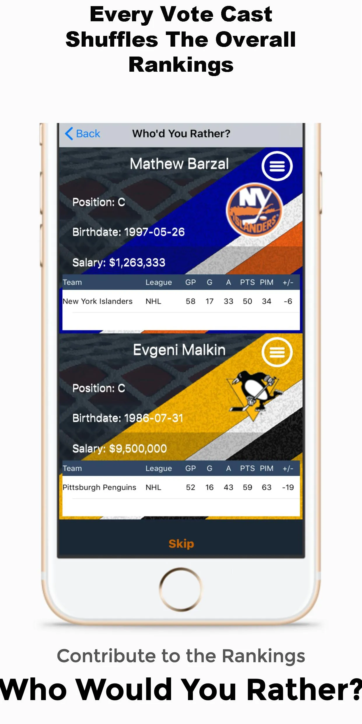 NHL RankKing | Indus Appstore | Screenshot