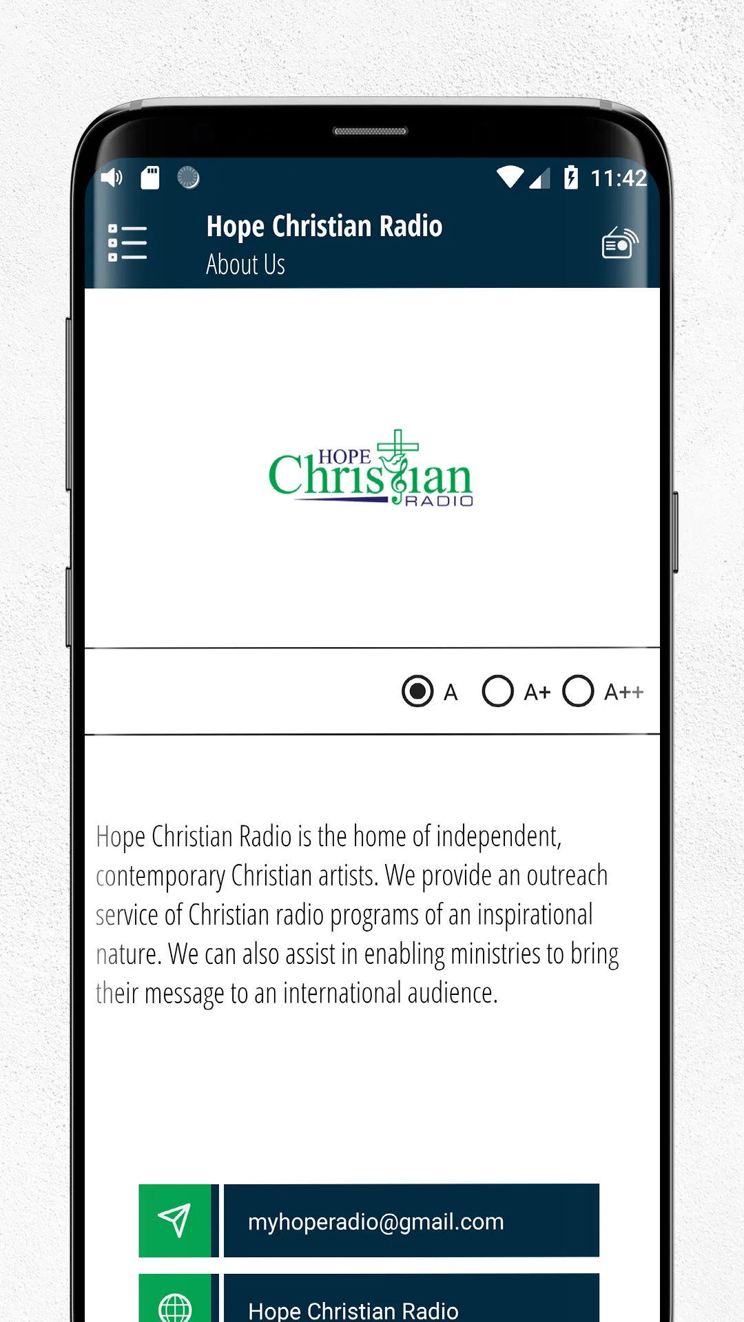 Hope Christian Radio | Indus Appstore | Screenshot