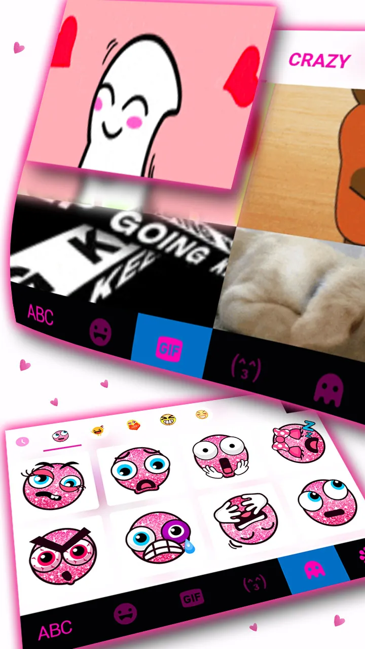 Pink Love Doodle Keyboard Back | Indus Appstore | Screenshot