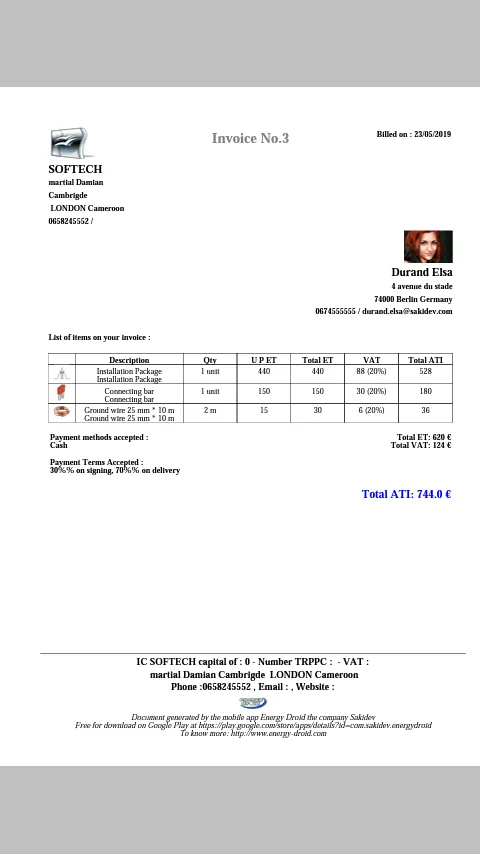 Electrician Invoice Maker : Es | Indus Appstore | Screenshot