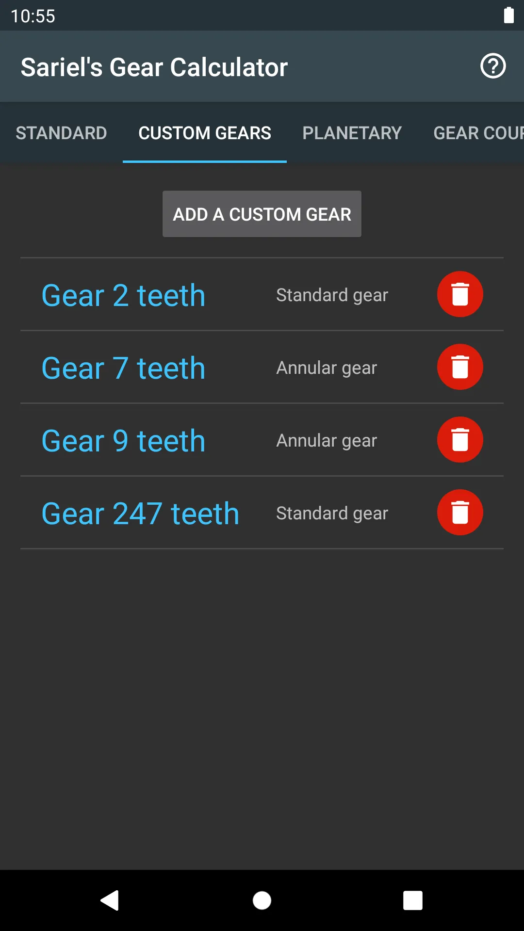 Sariel's Gear Calculator | Indus Appstore | Screenshot