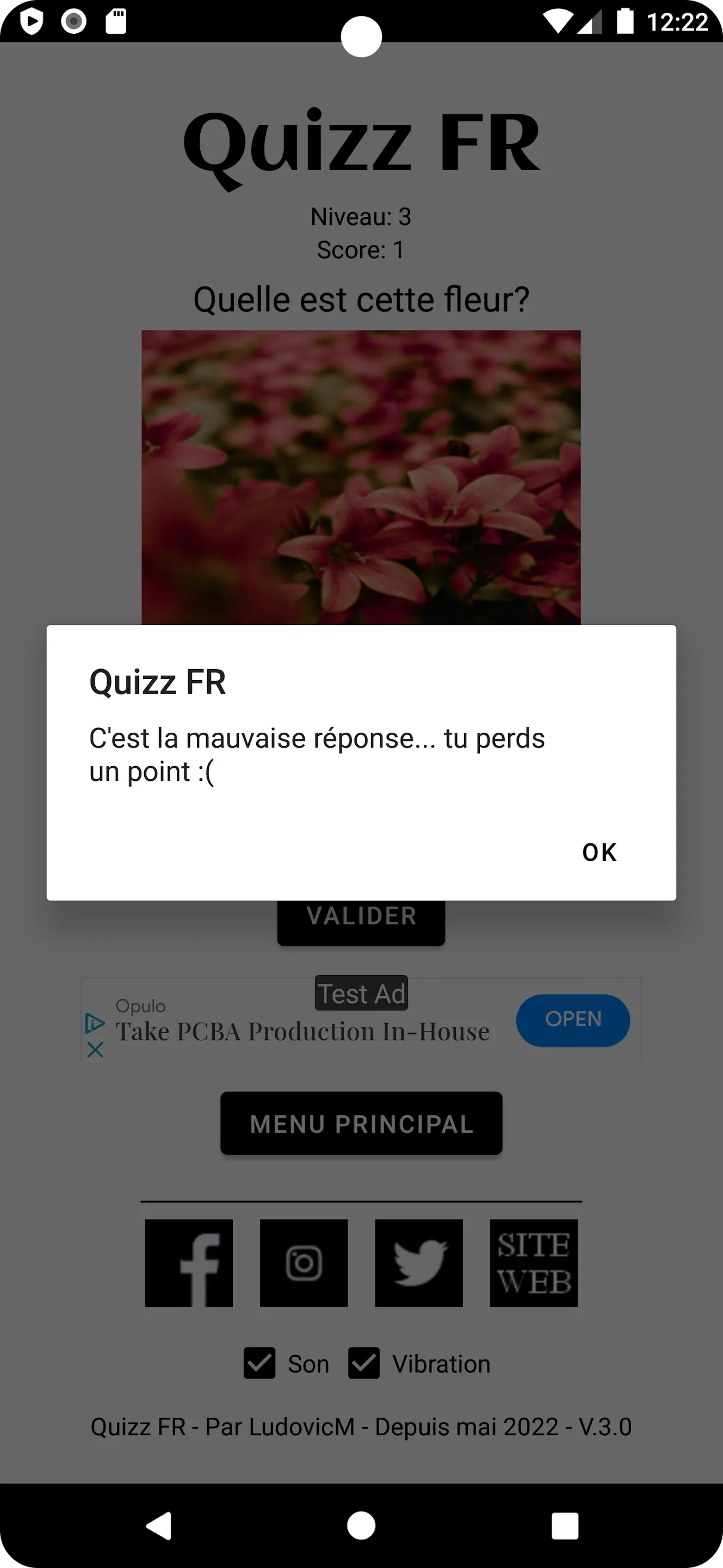 Quizz FR | Indus Appstore | Screenshot