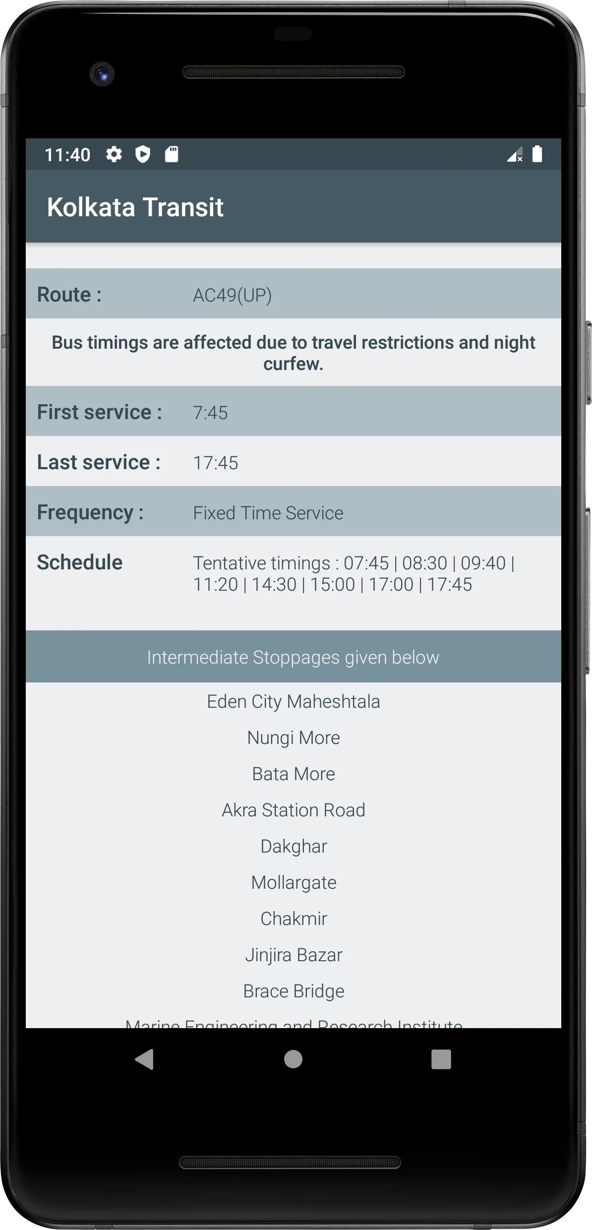 Kolkata Transit | Indus Appstore | Screenshot