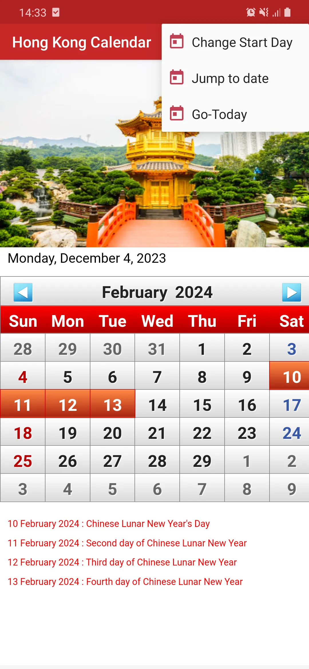 Hong Kong Calendar | Indus Appstore | Screenshot