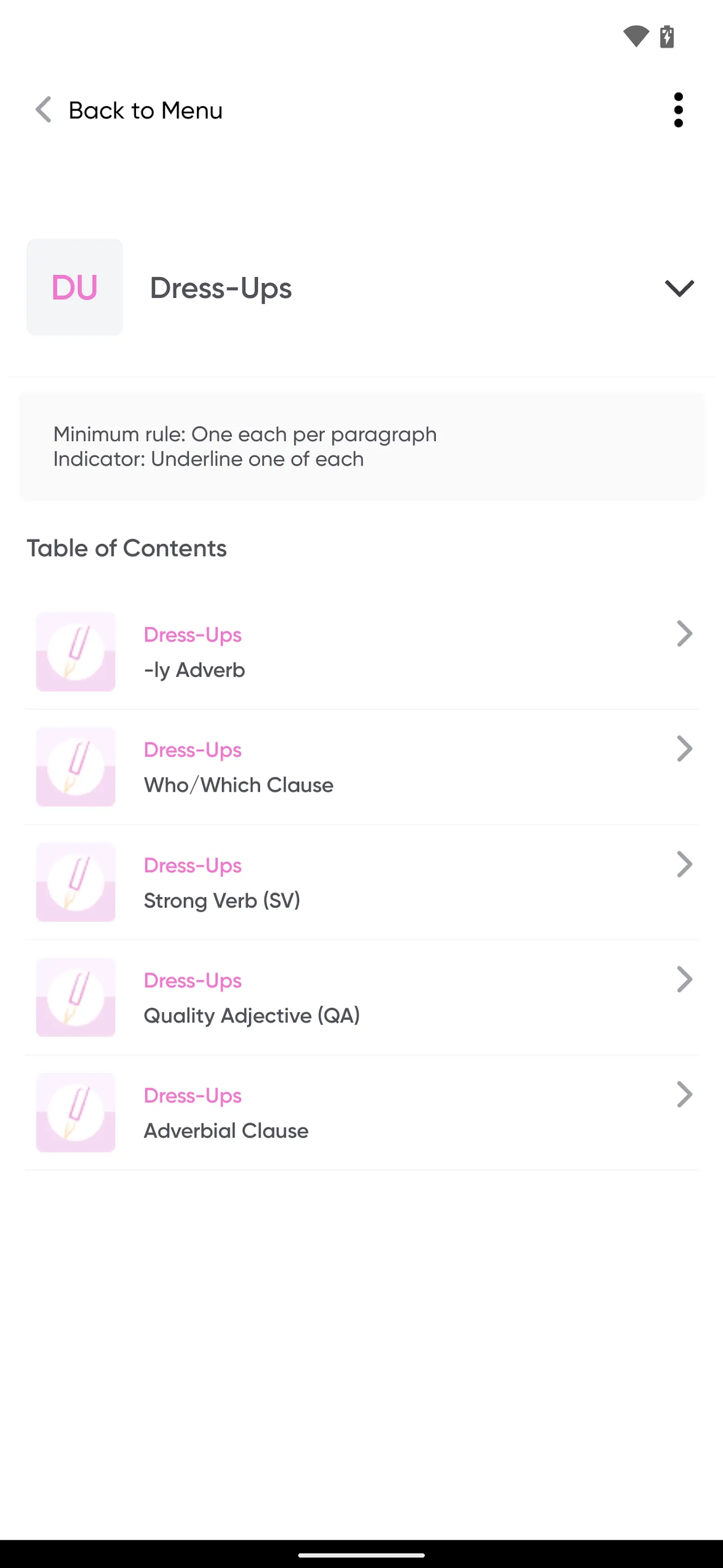 IEW Writing Tools Lite | Indus Appstore | Screenshot