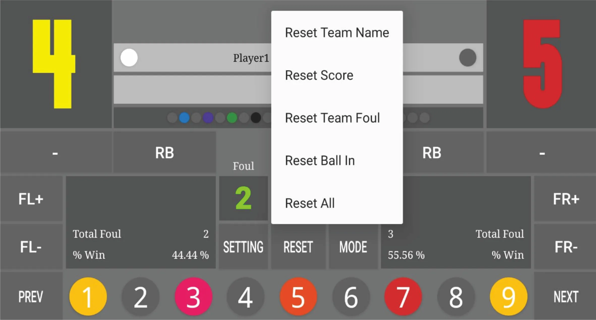 Scoreboard : Nine Ball | Indus Appstore | Screenshot