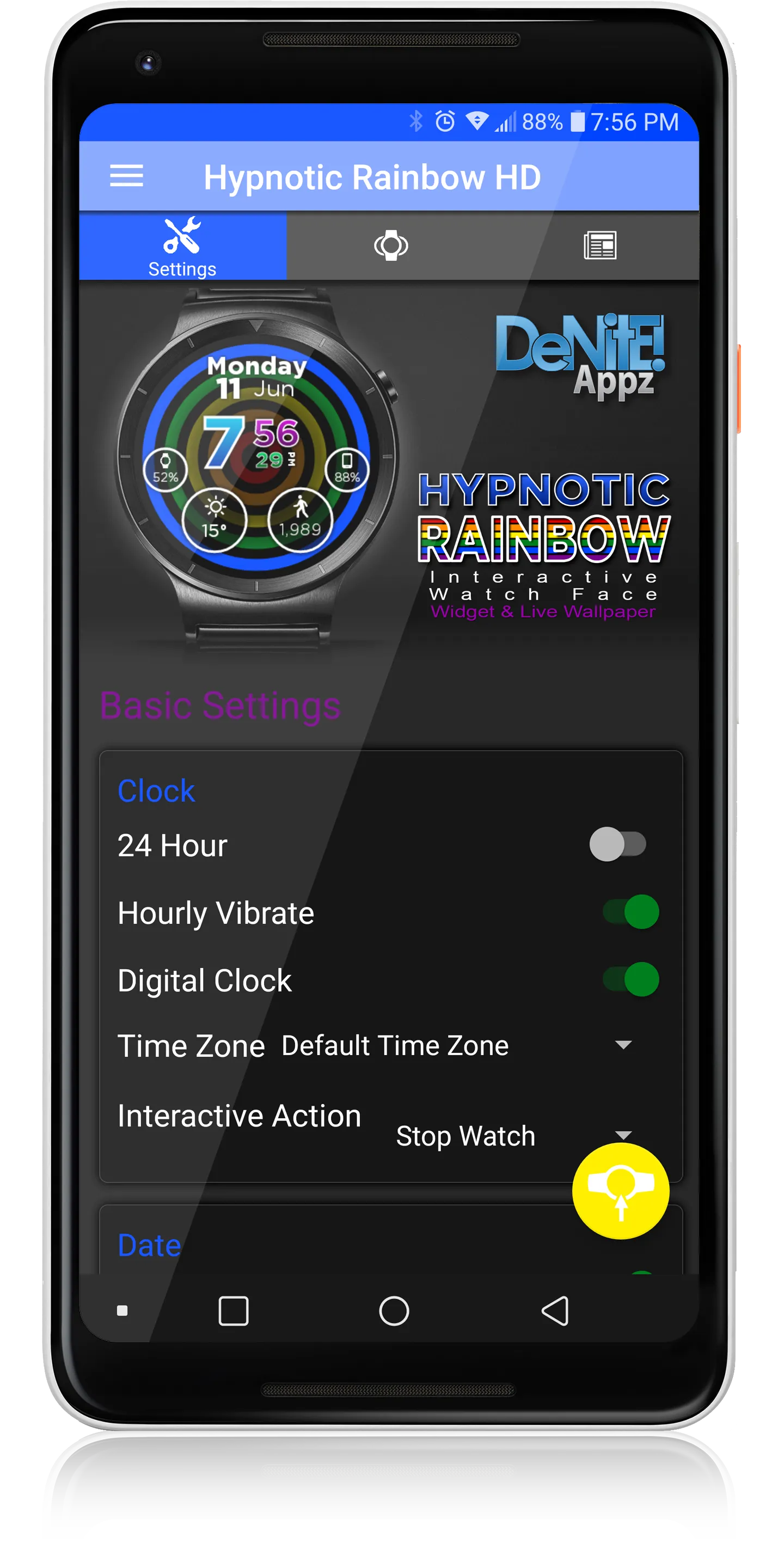 Hypnotic Rainbow Watch Face | Indus Appstore | Screenshot