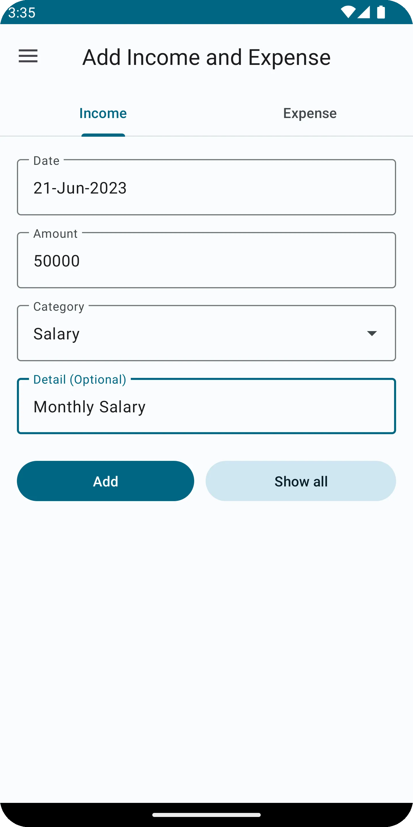 Daily Expense Recorder | Indus Appstore | Screenshot