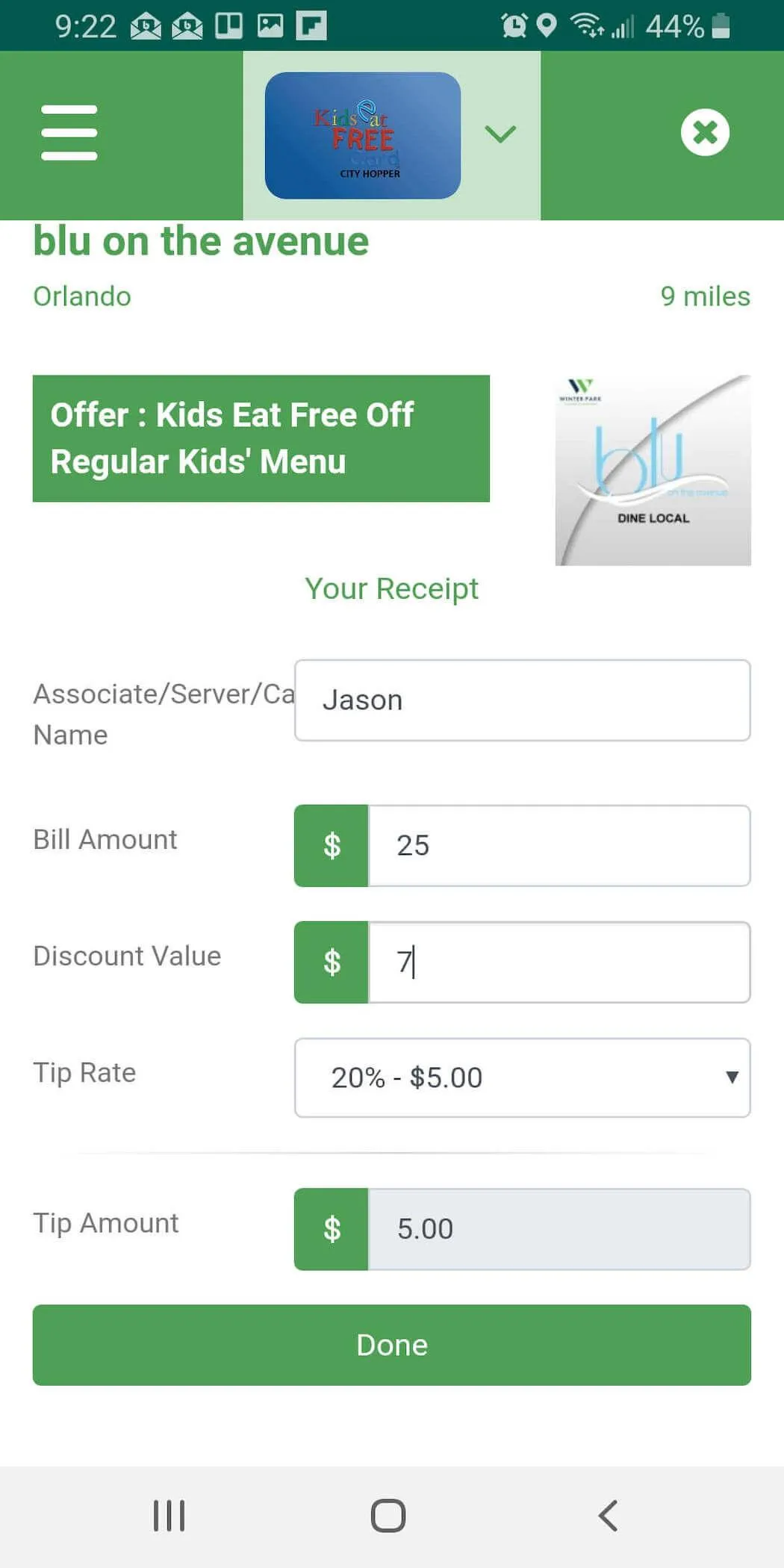 Kids Eat Free Card | Indus Appstore | Screenshot
