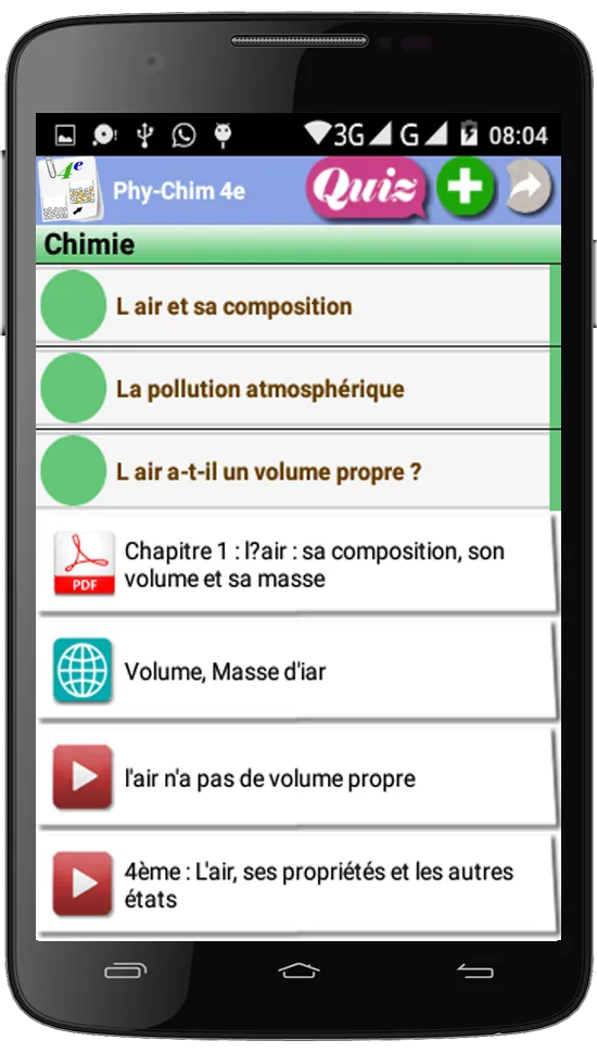 Physique Chimie 4ème | Indus Appstore | Screenshot