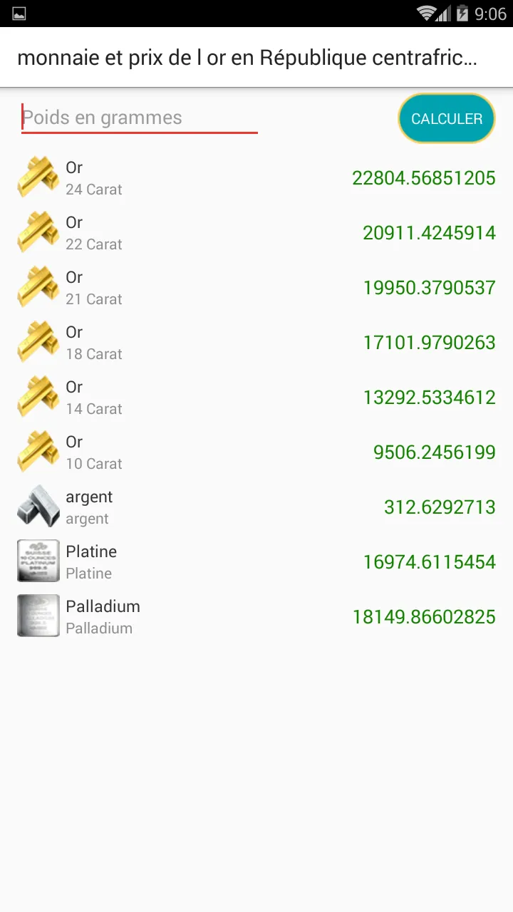 devise et prix de l'or en Afri | Indus Appstore | Screenshot