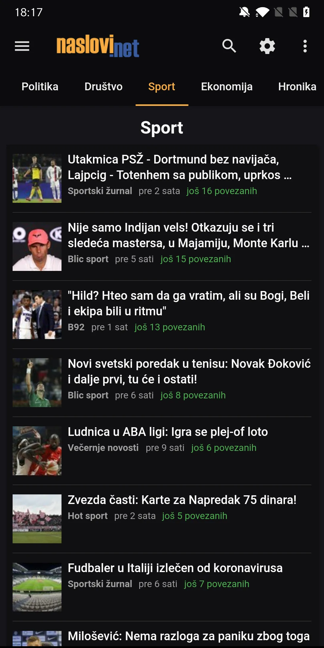 Naslovi - Vesti Srbija | Indus Appstore | Screenshot