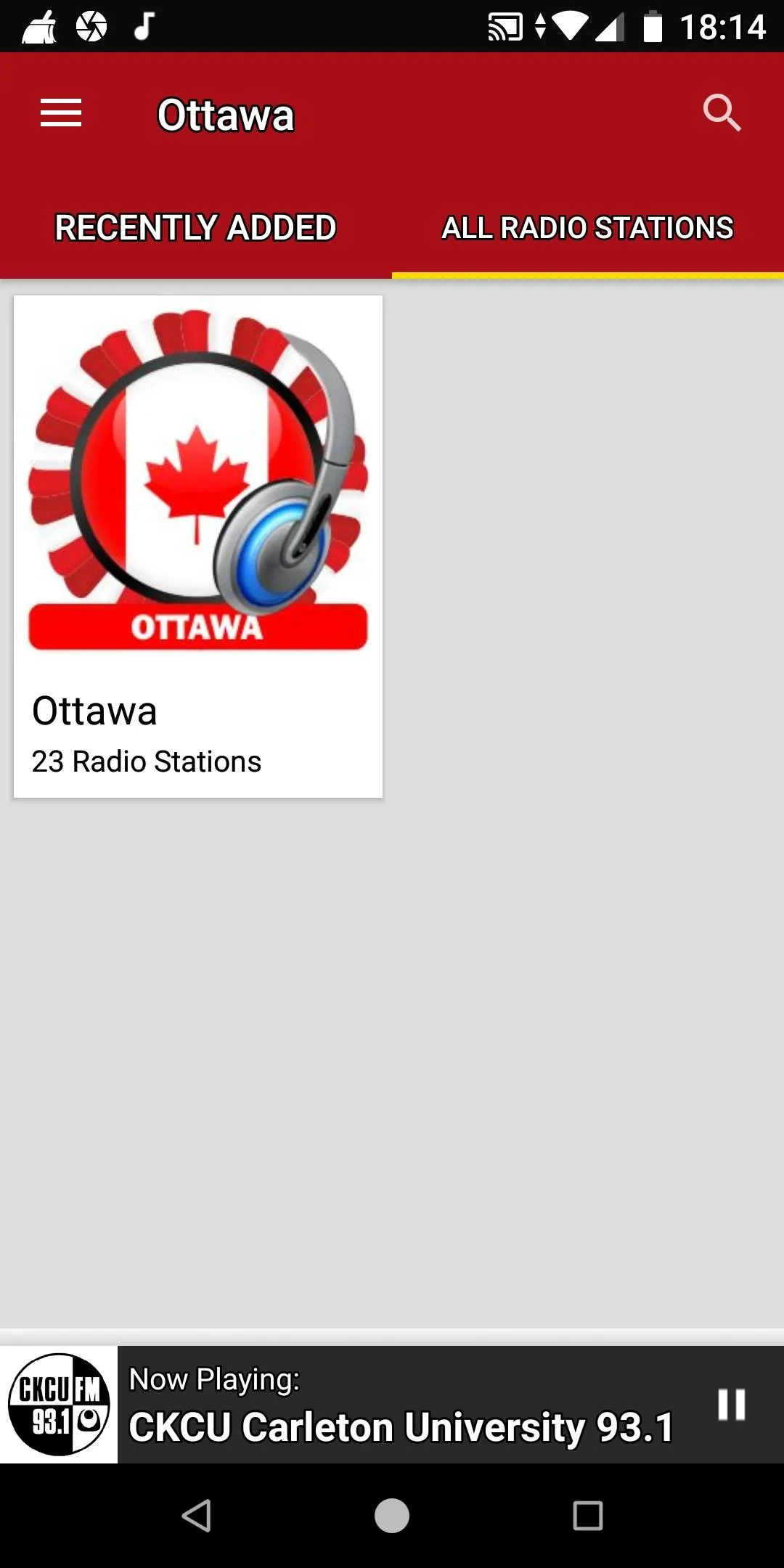 Ottawa Radio Stations - Canada | Indus Appstore | Screenshot