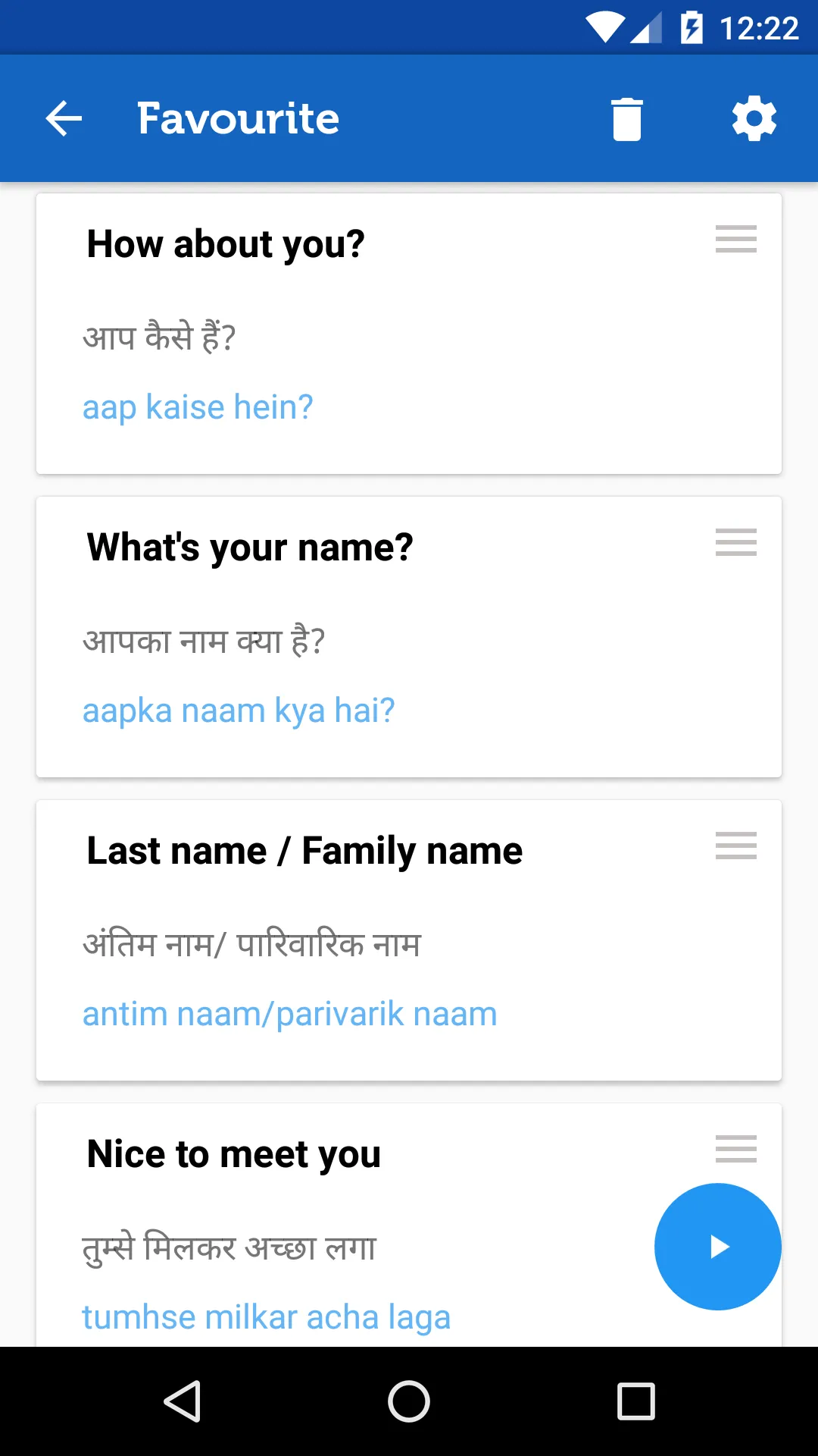 Learn Hindi Phrasebook Pro | Indus Appstore | Screenshot