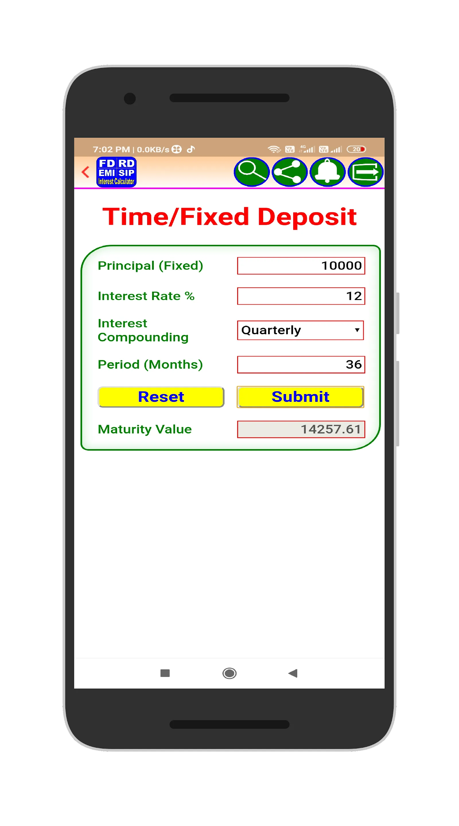Financial Calculator - EMI FD | Indus Appstore | Screenshot
