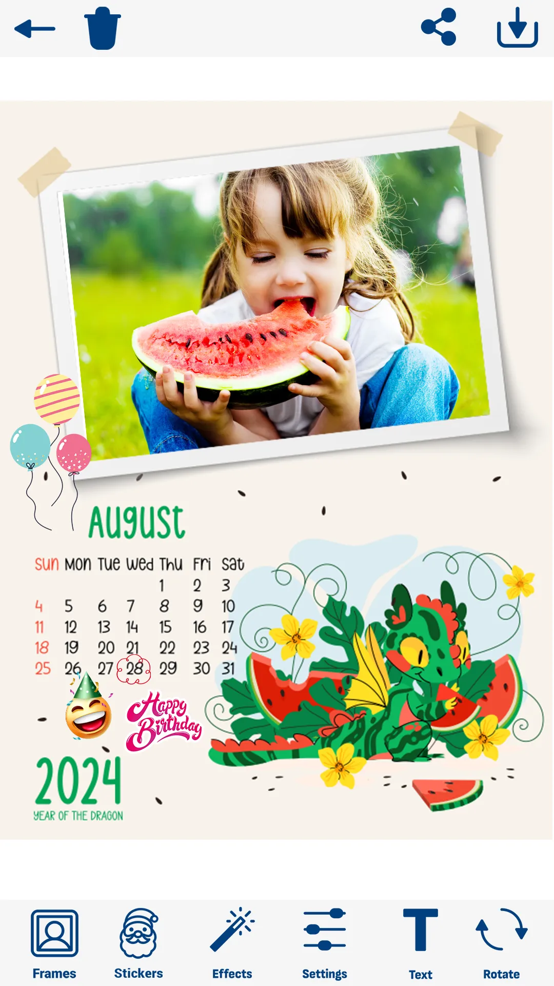 Calendar Photo Frames | Indus Appstore | Screenshot