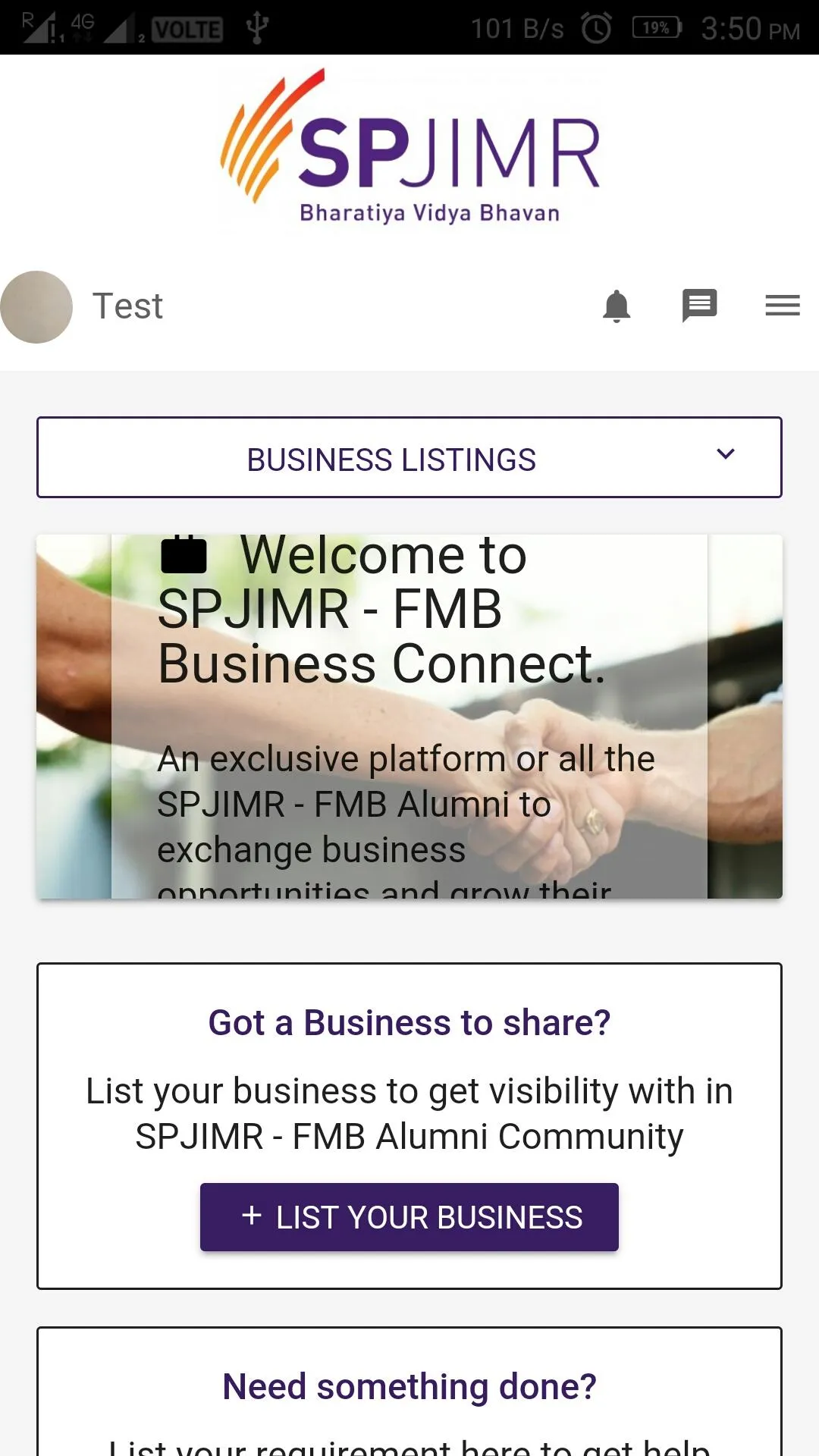 SPJIMR FMB Connect | Indus Appstore | Screenshot