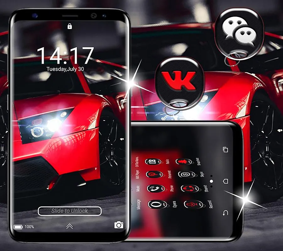 Red Car Launcher Theme | Indus Appstore | Screenshot