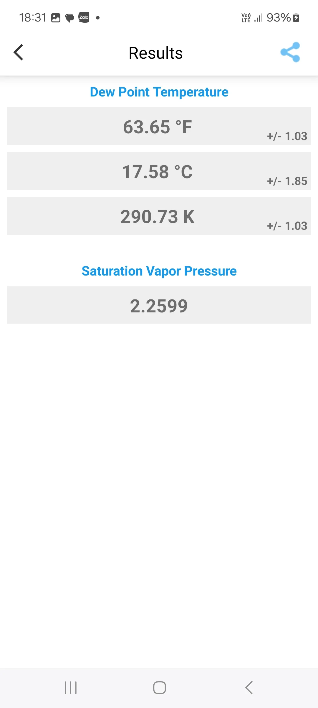 Dew Point Humidity Calculator | Indus Appstore | Screenshot
