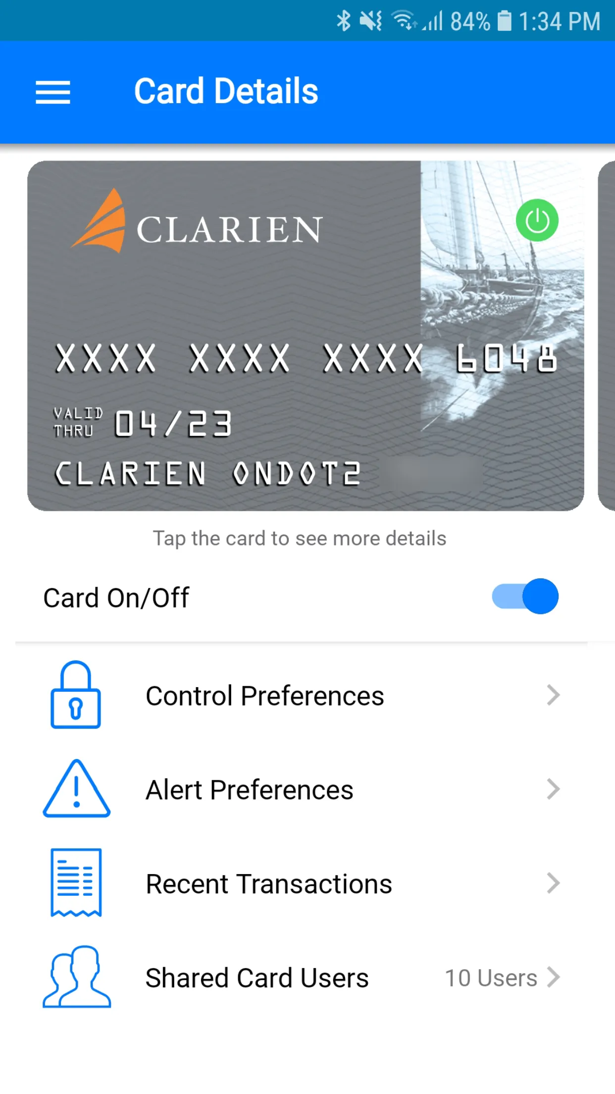 Clarien Card Alerts & Controls | Indus Appstore | Screenshot