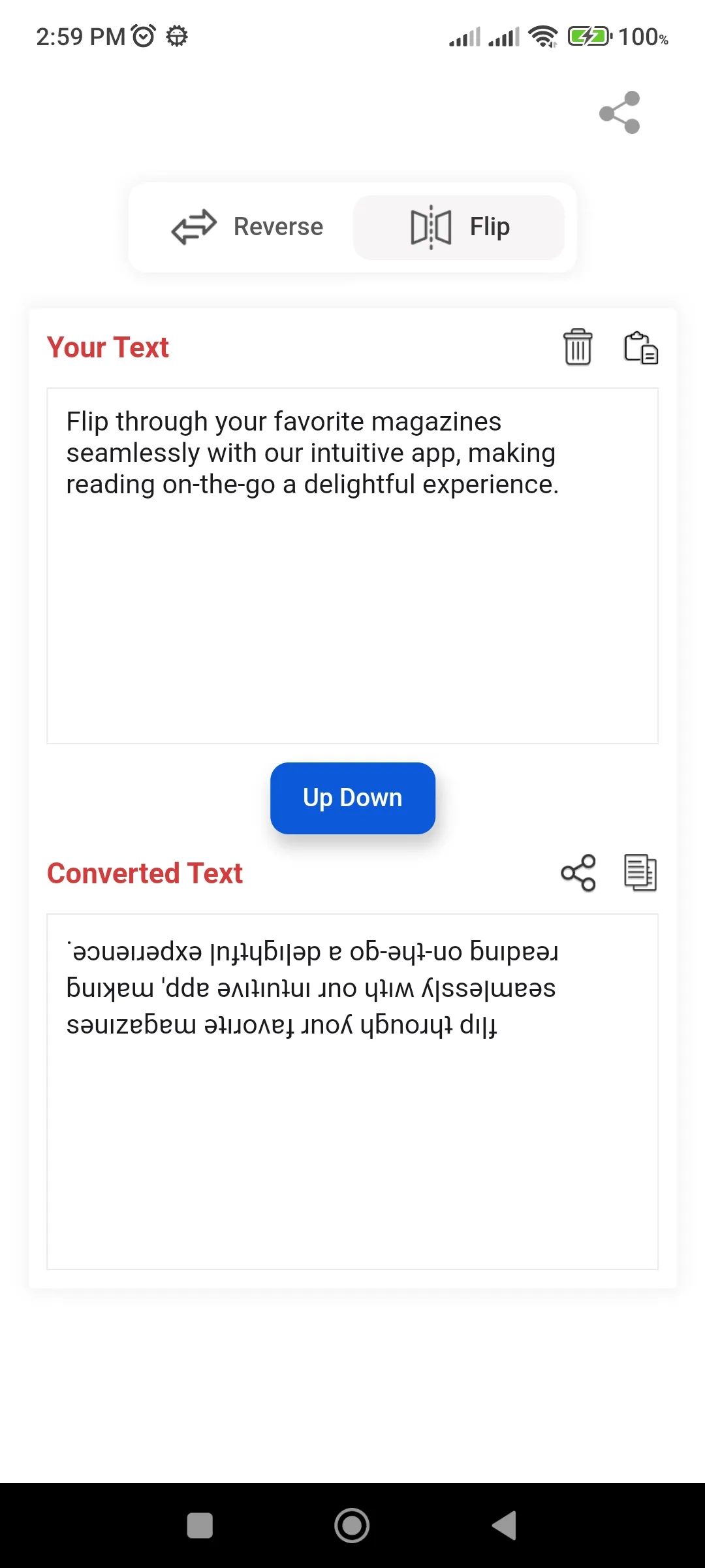 Magic Flip Reverse Text Maker | Indus Appstore | Screenshot