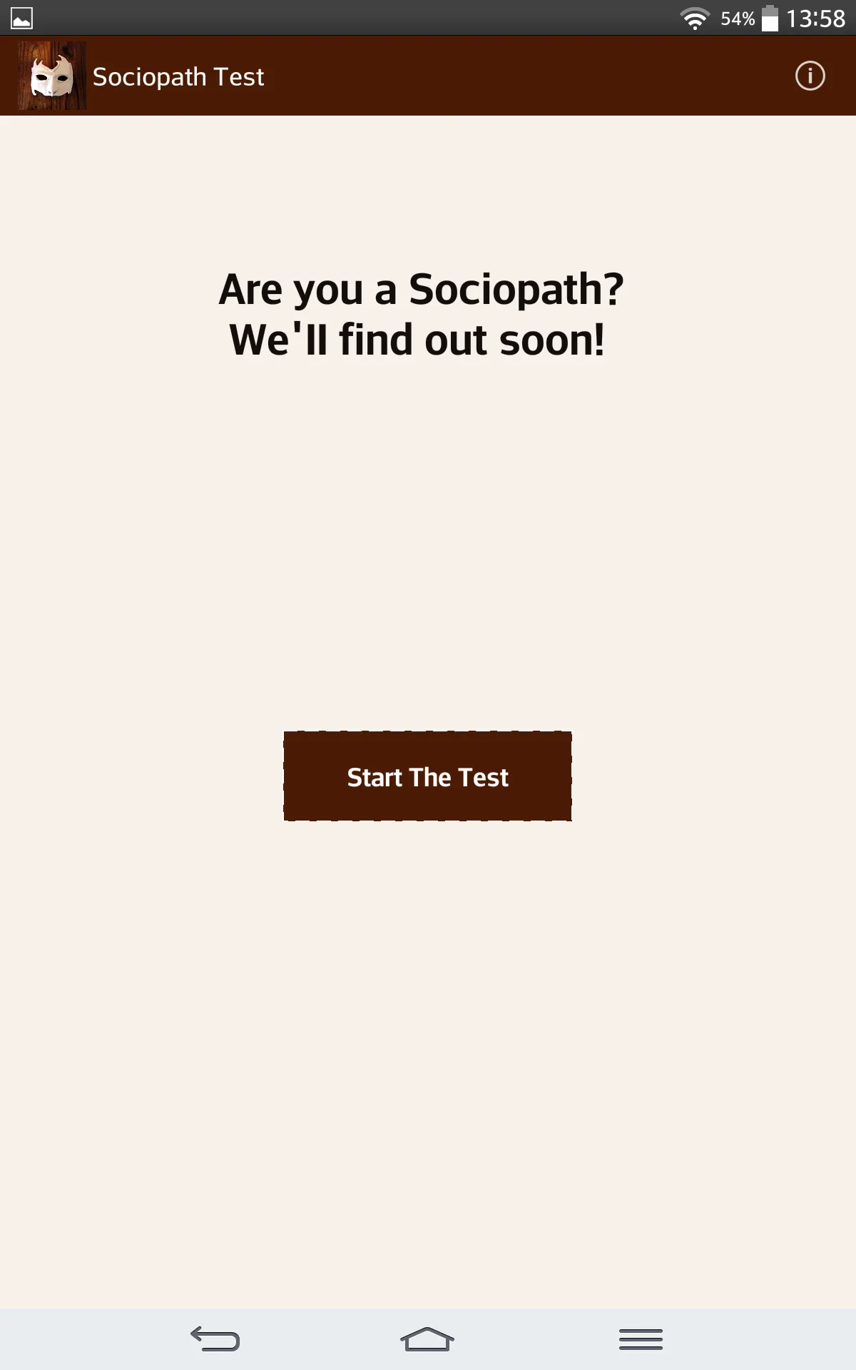 Sociopath Test | Indus Appstore | Screenshot