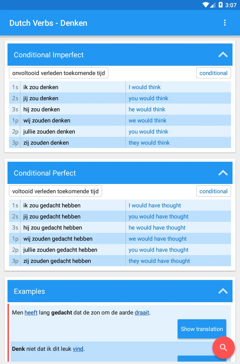 The Dutch Verbs Companion | Indus Appstore | Screenshot