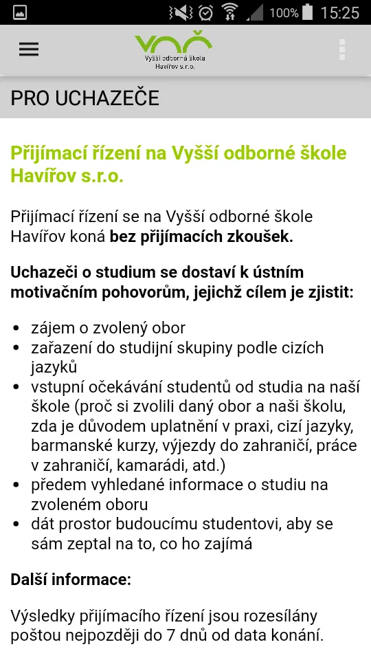 Vyšší odborná škola Havířov | Indus Appstore | Screenshot