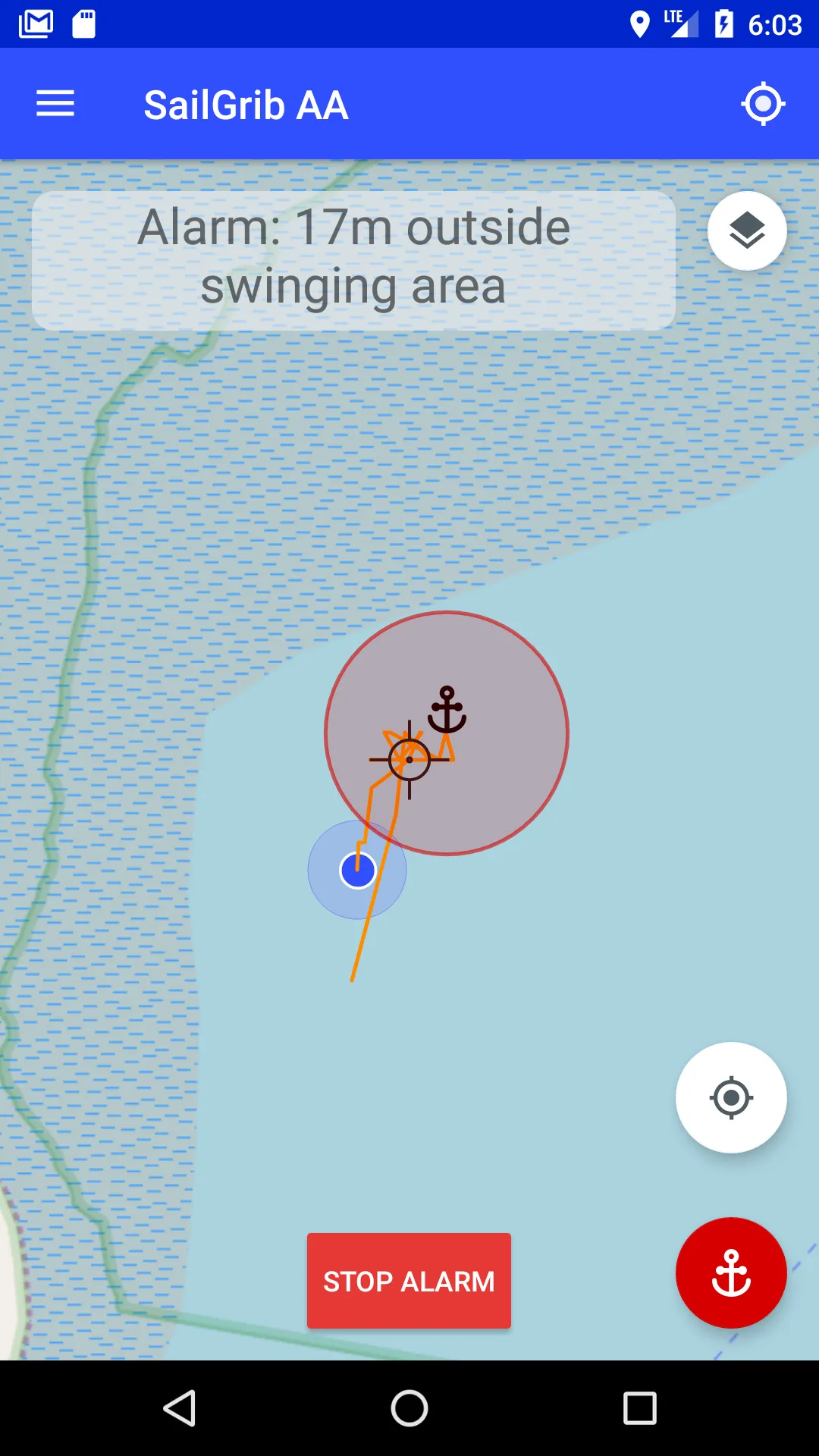 Anchor Alarm  - SailGrib AA | Indus Appstore | Screenshot