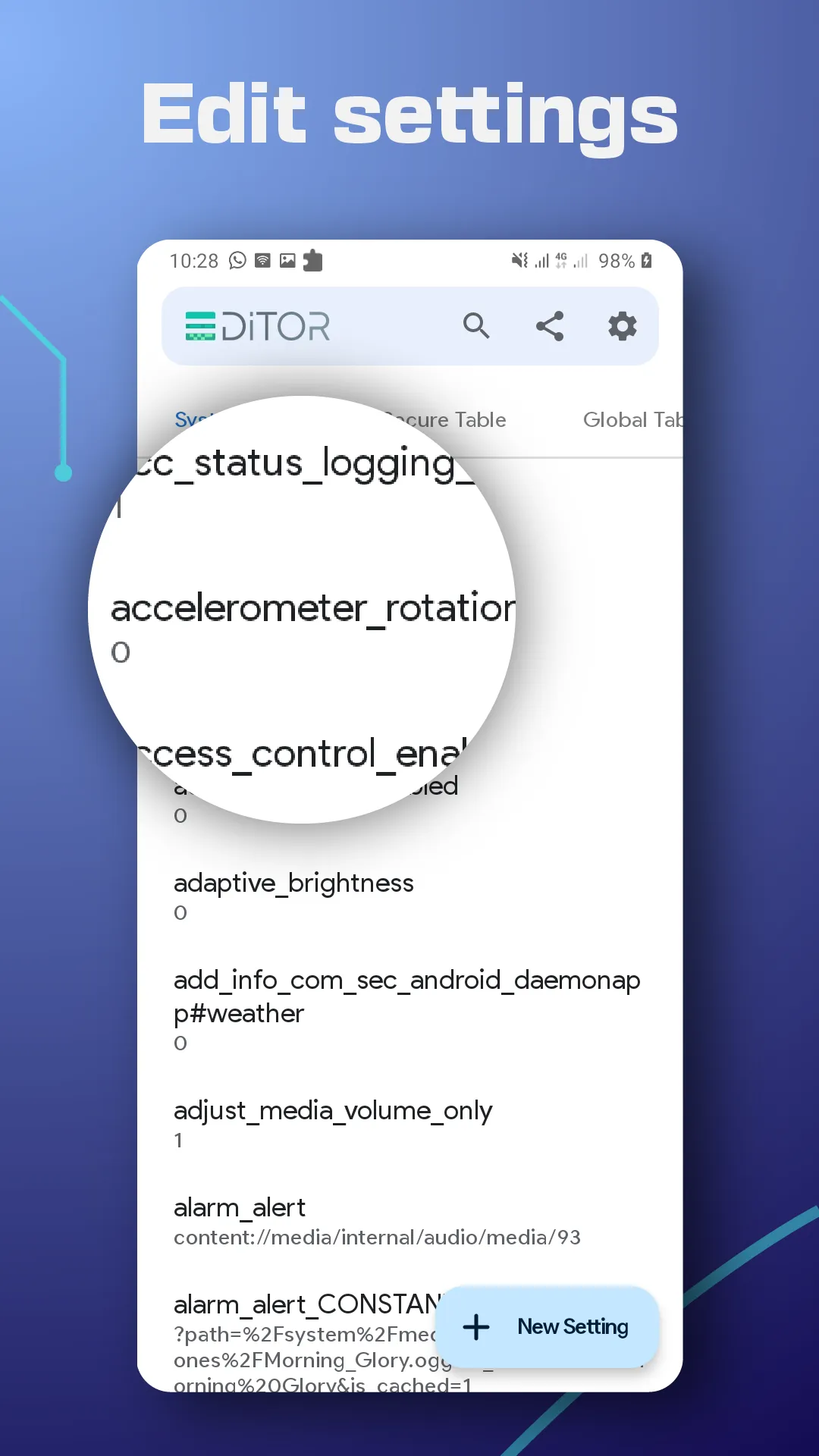SetEdit: Settings Editor | Indus Appstore | Screenshot