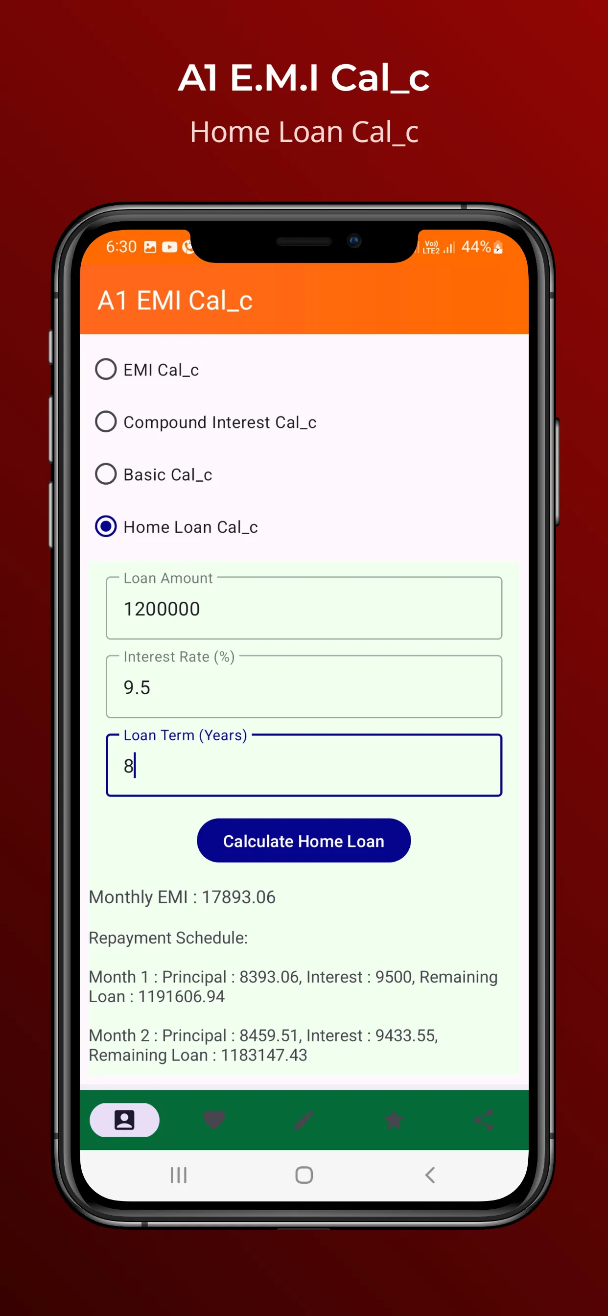 A1 EMI Calc - ALL Loan Planner | Indus Appstore | Screenshot